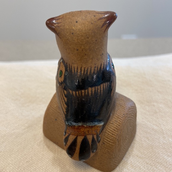 Vintage Tonala Mexican Pottery Owl on Branch signed Perez - Picture 4 of 16